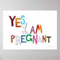 I am pregnant fun colourful pregnancy art words