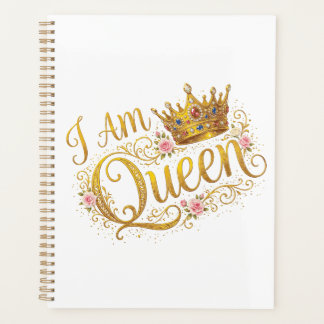 I Am Queen Golden Crown Floral Design | Planners