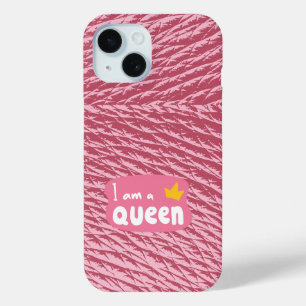 I AM QUEEN / LightPink iPhone 15 Case