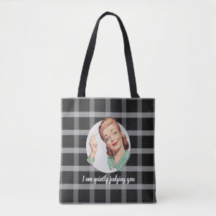 I am quietly judging you - black tote bag