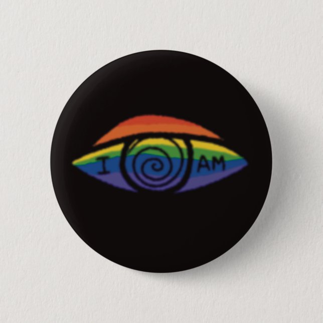 I AM Rainbow Pride  6 Cm Round Badge (Front)