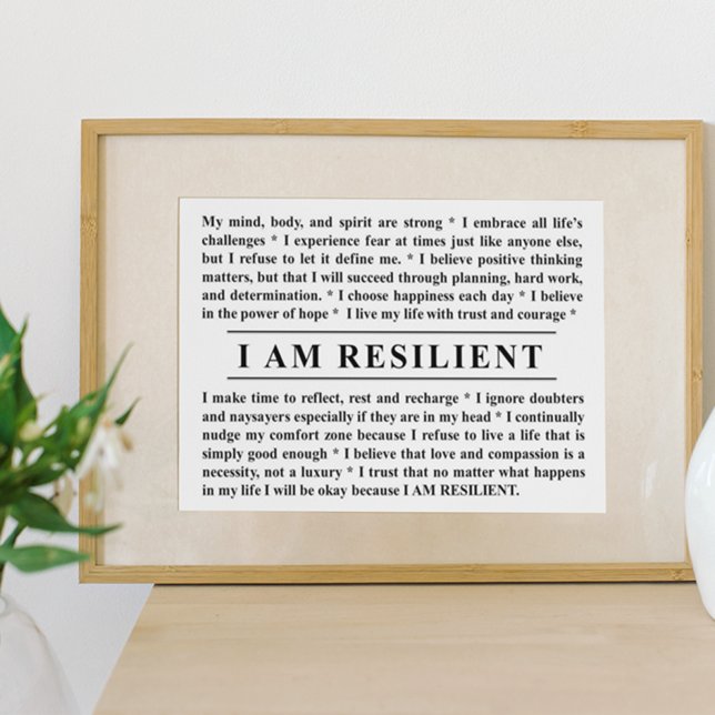 I AM RESILIENT Inspirational Wall Art (Creator Uploaded)