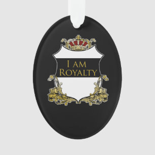“I Am Royalty” Herald Crest Acrylic Oval Ornament