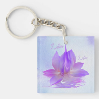 I Am Sacred Violet Flame Lotus Key Ring