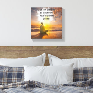 I am safe and loved by the universe canvas print