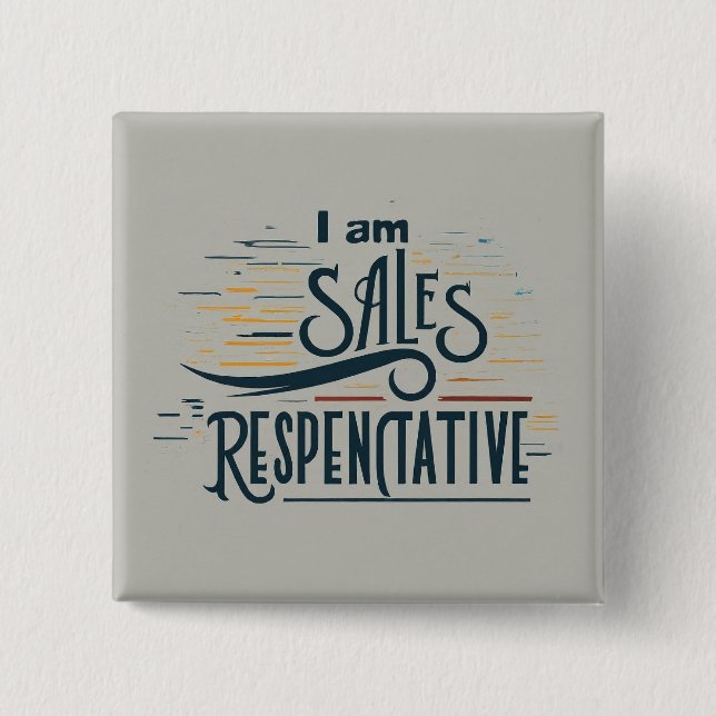 I am Sales Representative Square 15 Cm Square Badge (Front)