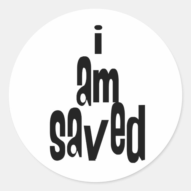 I am Saved Christian Classic Round Sticker (Front)