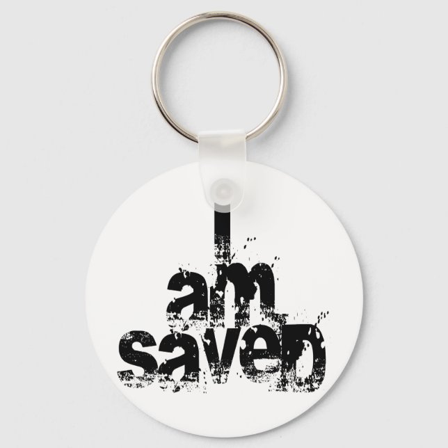I AM Saved Christian Key Ring (Front)