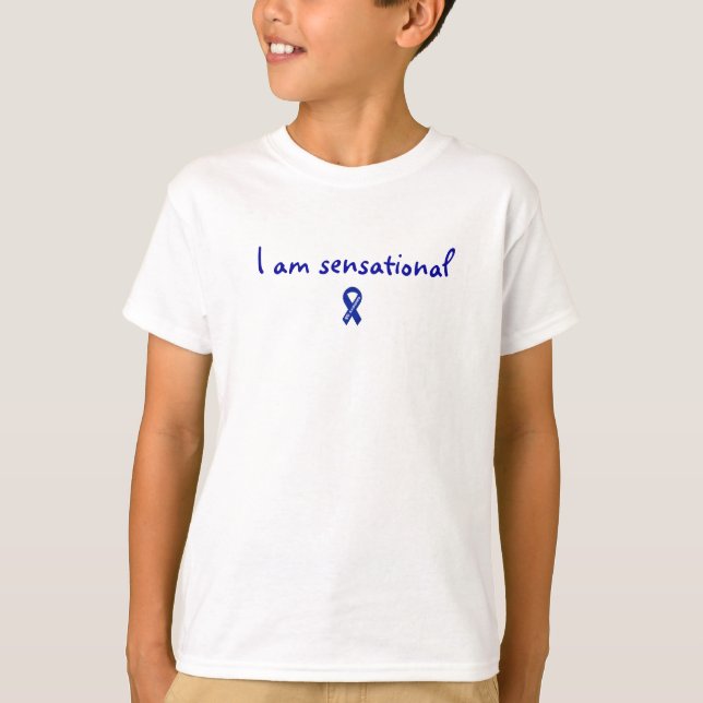 I Am Sensational SPD Awareness Ribbon Kids Shirt (Front)