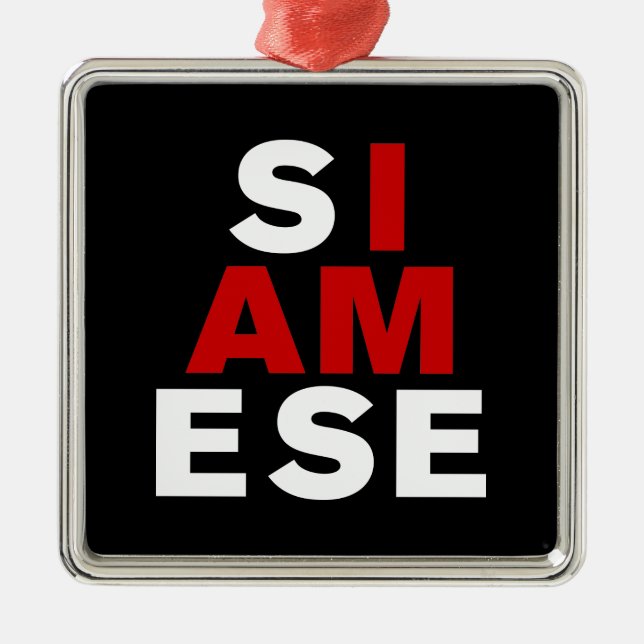 I AM SIAMESE METAL TREE DECORATION (Front)