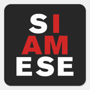 I AM SIAMESE SQUARE STICKER