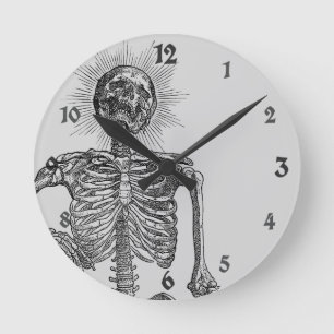 I AM SKELETON ROUND CLOCK
