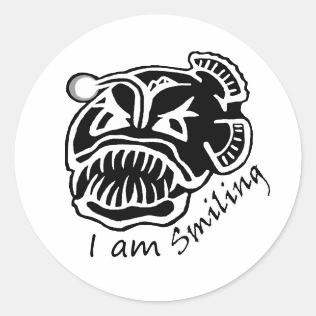 I am Smiling Anglerfish Classic Round Sticker (Front)