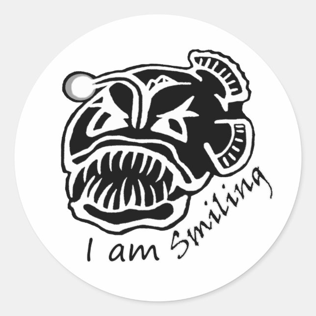 I am Smiling Anglerfish Classic Round Sticker (Front)