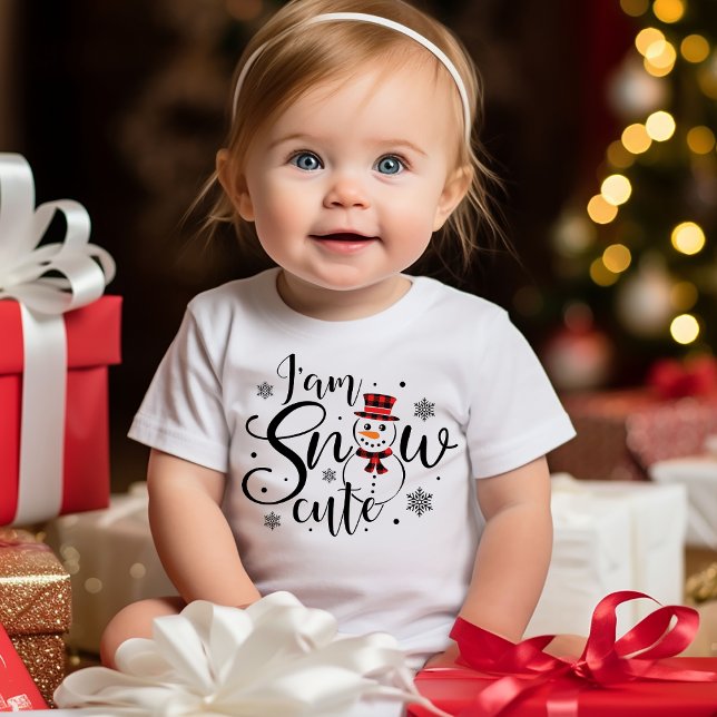 I am Snow Cute Adorable Snowman Holiday Baby T-Shirt (I am Snow Cute Adorable Snowman Holiday Baby T-Shirt for the Christmas Holidays)