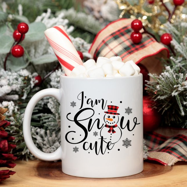 I am Snow Cute Fun Holiday Snowman Coffee Mug (Creator Uploaded)
