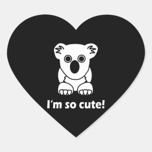 I am so cute and cute heart sticker