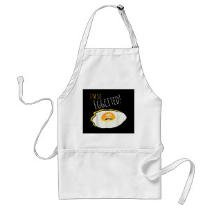 I Am So Eggcited, Broken Happy and Excited Egg Gif Standard Apron