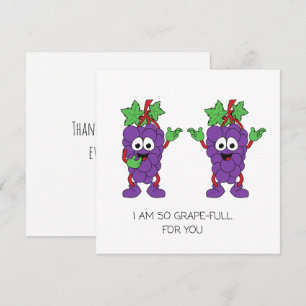 'I Am So Grape-ful For You' Sweet Playful Charming Holiday Card