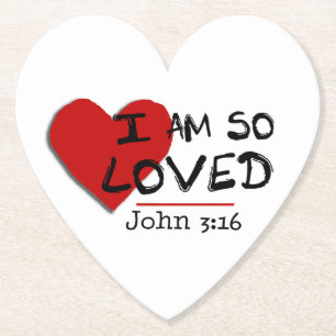 I Am So Loved John 3:16 Paper Coaster