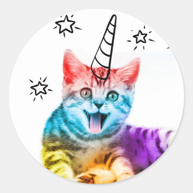I am so meowgical ! classic round sticker (Front)