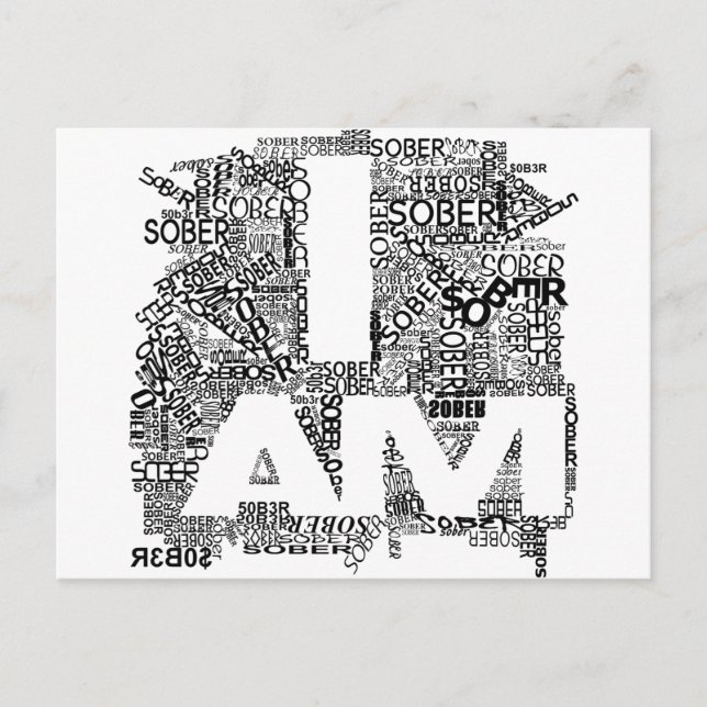 I AM SOBER POSTCARD (Front)