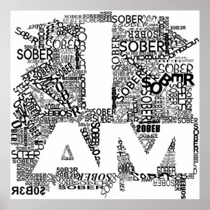 I AM SOBER POSTER
