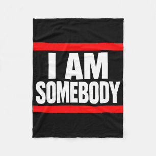 I am somebody positive affirmation retro fleece blanket