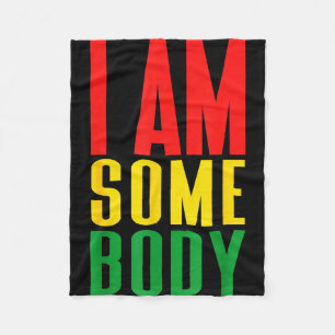 I am somebody positive affirmation retro fleece blanket