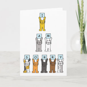 I am Sorry Cute Cartoon Cats Card