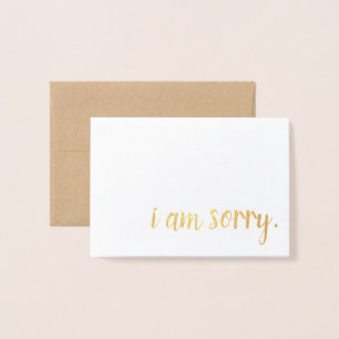 i am sorry gold foil card