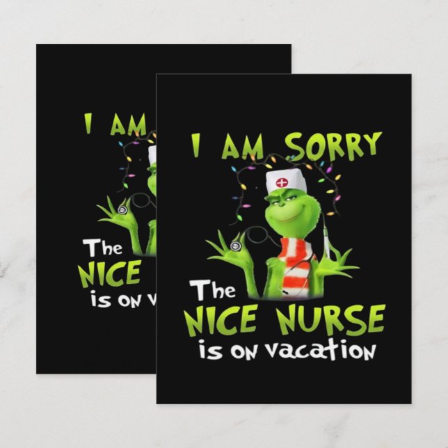 I am sorry the nice nurse is on vacation  enclosure card (Front/Back)