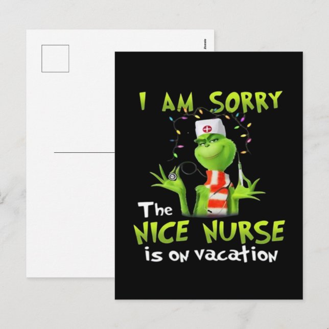 I am sorry the nice nurse is on vacation  holiday postcard (Front/Back)