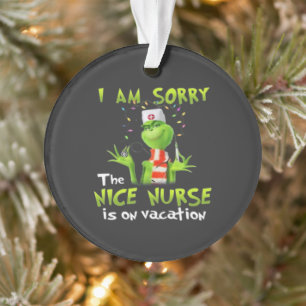 I am sorry the nice nurse is on vacation  ornament