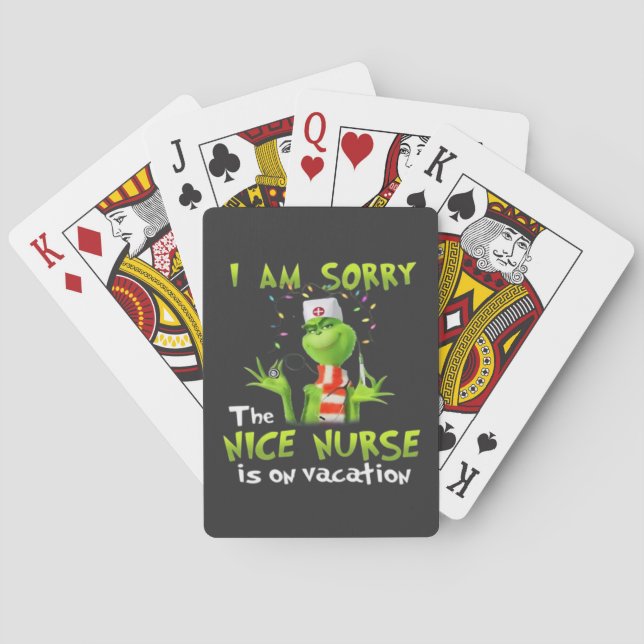 I am sorry the nice nurse is on vacation  playing cards (Back)