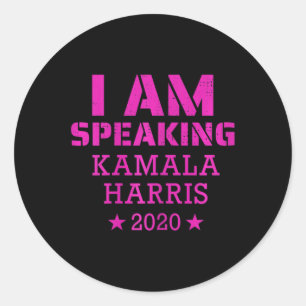 I Am Speaking Kamala Harris 2020 Vice President De Classic Round Sticker