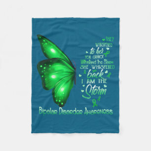 I am storm bipolar disorder awareness butterfly fleece blanket