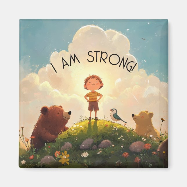 I Am Strong Boys Affirmation Magnet (Front)
