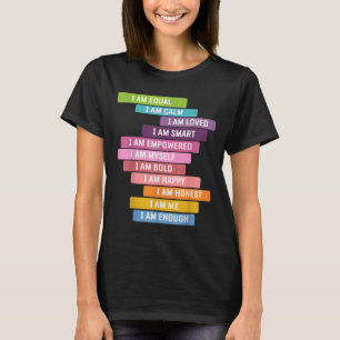 I Am Strong Cute Kids Growth Mindset Positive Affi T-Shirt
