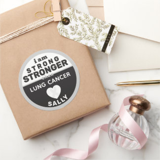 I am Stronger Than Lung Cancer Round Sticker