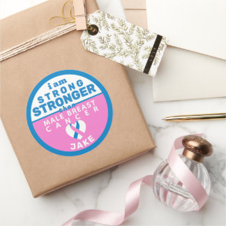 I Am Stronger Than Male Breast Cancer Sticker