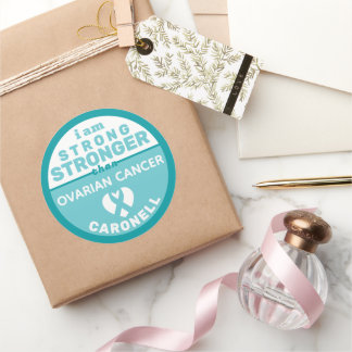I am Stronger Than Ovarian Cancer Round Sticker