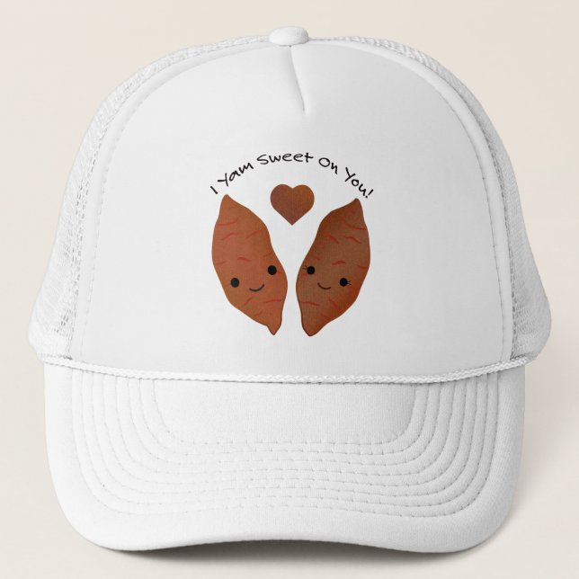 I Am Sweet Cute Sweet Potato Trucker Hat (Front)