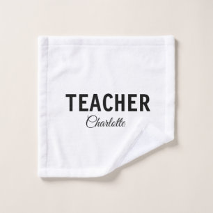 I am teacher school Collegeadd your name text simp Bath Towel Set