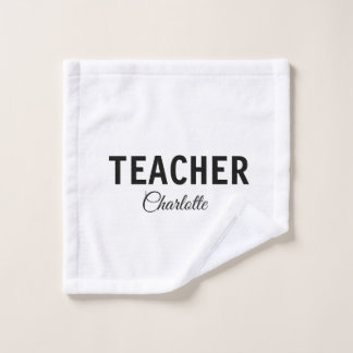 I am teacher school Collegeadd your name text simp Bath Towel Set