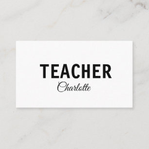 I am teacher school Collegeadd your name text simp Business Card