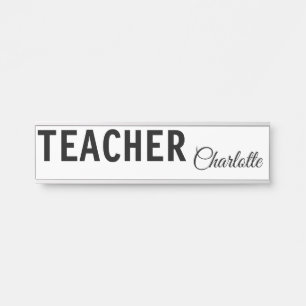 I am teacher school Collegeadd your name text simp Door Sign