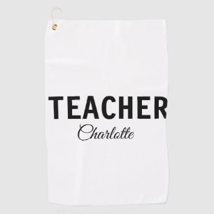 I am teacher school Collegeadd your name text simp Golf Towel