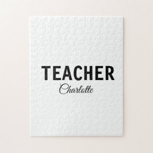 I am teacher school Collegeadd your name text simp Jigsaw Puzzle