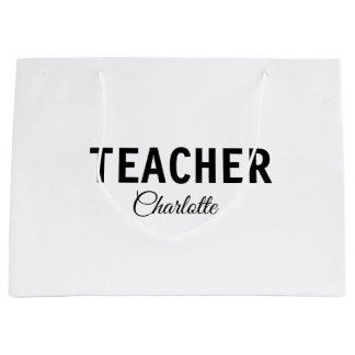 I am teacher school Collegeadd your name text simp Large Gift Bag